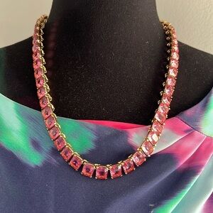 Oscar de la Renta Pink Baguette Necklace D1
